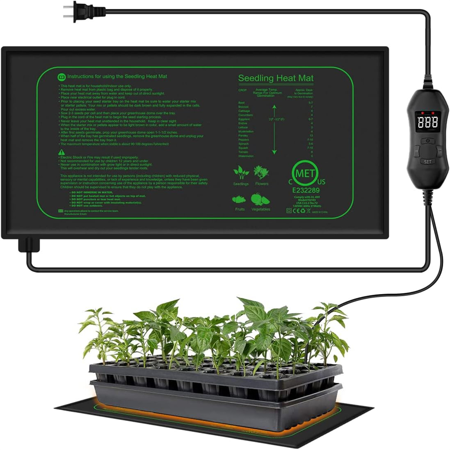Alas Pemanas Bibit dengan Term - Heat Mat Seedling ulasan dan harga